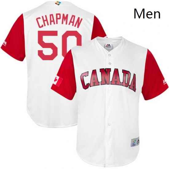 Mens Canada Baseball Majestic 50 Kevin Chapman White 2017 World Baseball Classic Replica Team Jersey